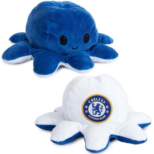 Chelsea FC Reversible Plush Octopus – Blue & White Plush Toy with Official Chelsea FC Crest