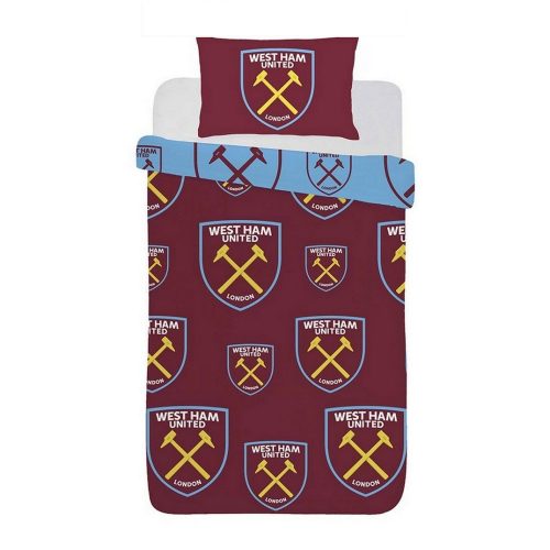 West Ham United Football Single Duvet Cover and Pillowcase Premier League Design Bedding