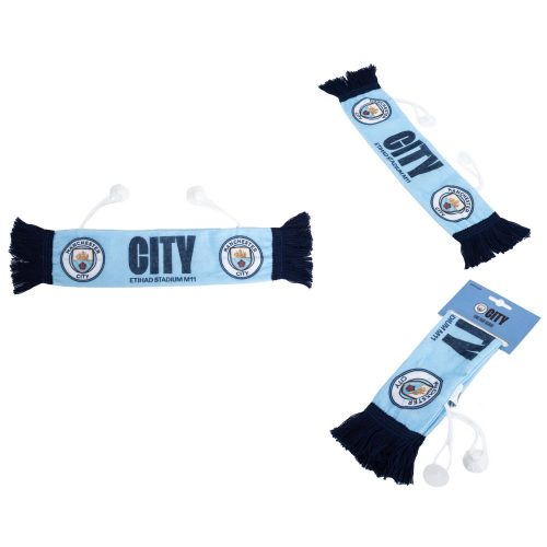 Manchester City FC Mini Car Scarf – Blue Tassel Fan Decoration