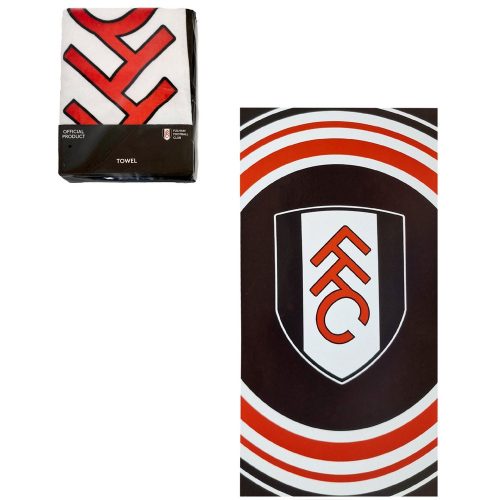 Fulham FC Large Cotton Velour Towel with Central Crest – 100% Soft Beach Towel – Official Licensed Product