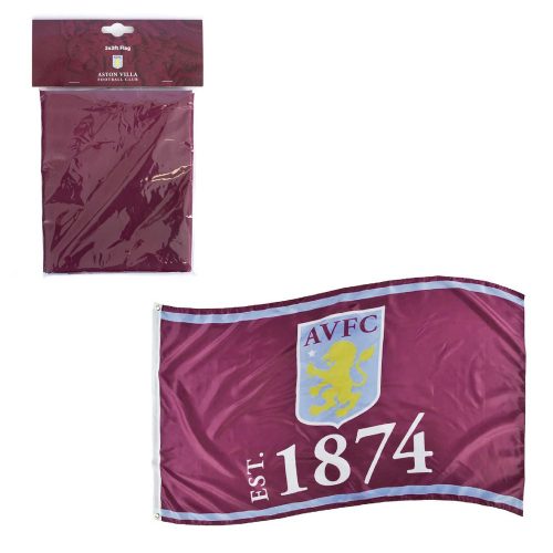 Aston Villa FC Established Flag – Official Supporters Flag with Crest & EST.1874