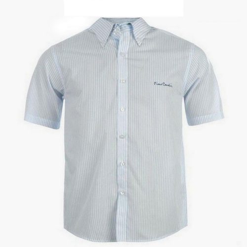 Pierre Cardin Short Sleeve Shirt Mens white/blue stripes