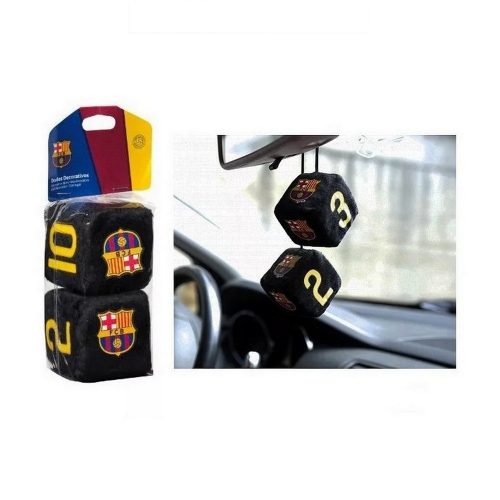 FC Barcelona fluffy car dice